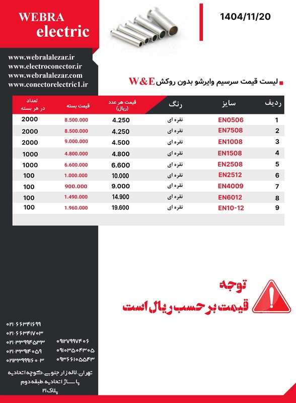 قیمت وایرشو بدون روکش